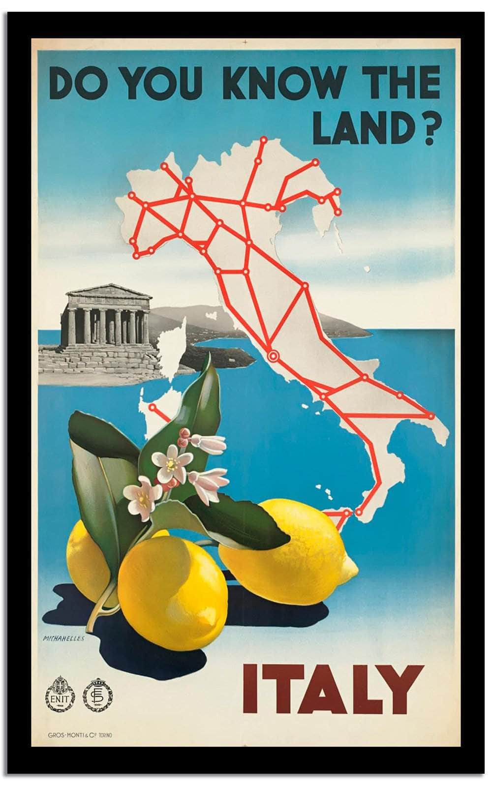 Italy  Vintage Posterb Fine Art Print
