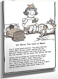 Its Never Too Late To Mend By Grace G Drayton Fine Art Print