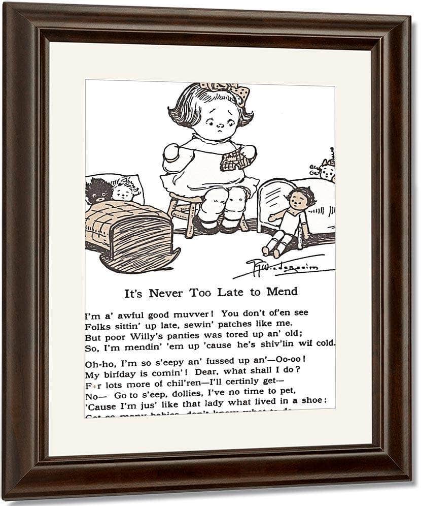 Its Never Too Late To Mend By Grace G Drayton Fine Art Print