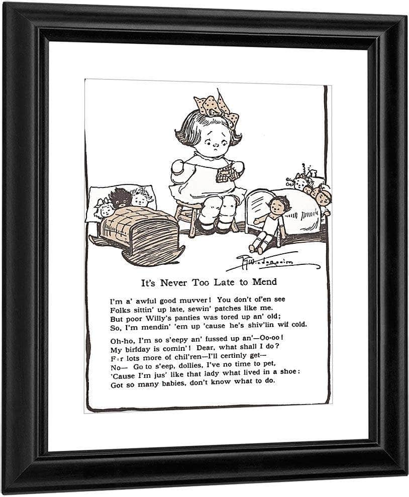 Its Never Too Late To Mend By Grace G Drayton Fine Art Print