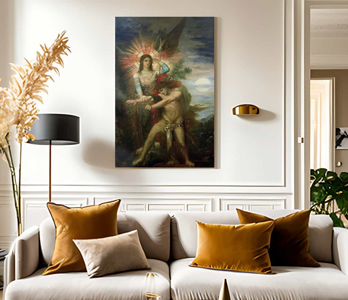 Jacob And The Angel 1878 By Gustave Moreau Fine Art Print