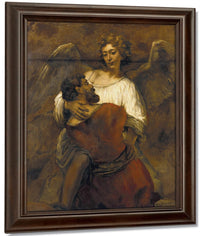 Jacob Wrestling With The Angel By Rembrandt Fine Art Print