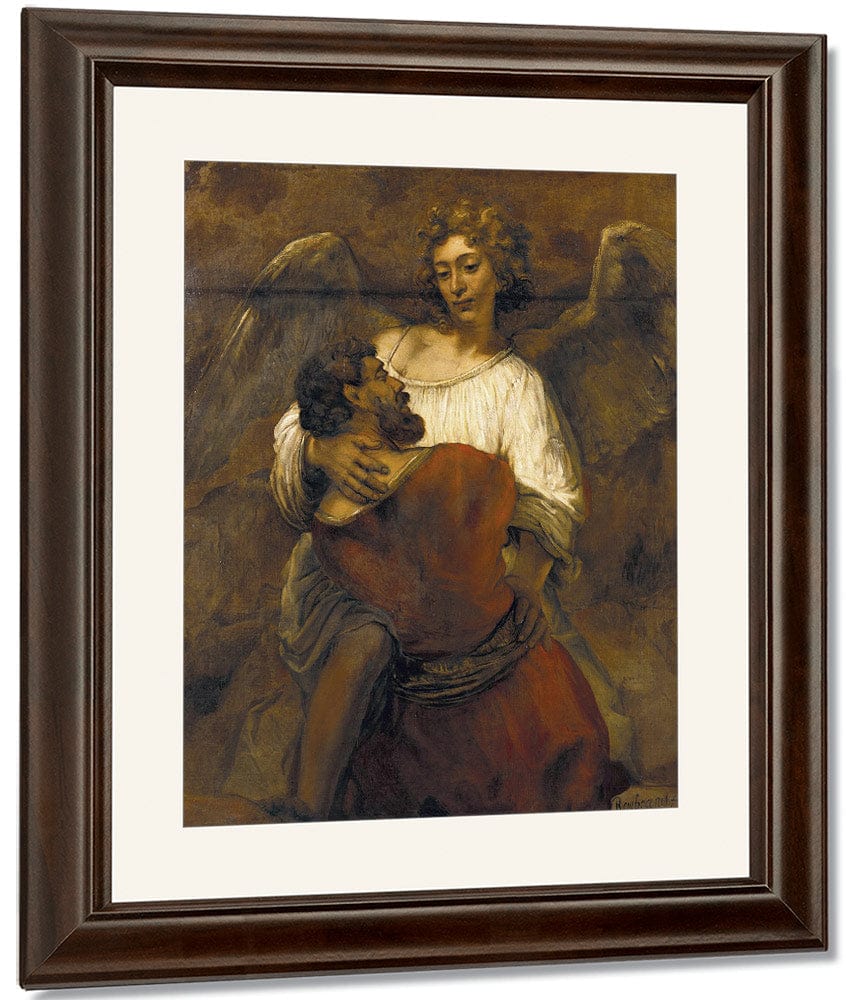 Jacob Wrestling With The Angel By Rembrandt Fine Art Print