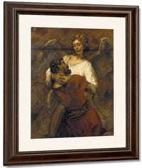 Jacob Wrestling With The Angel By Rembrandt Fine Art Print