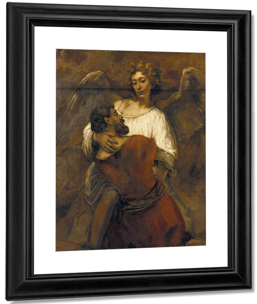 Jacob Wrestling With The Angel By Rembrandt Fine Art Print