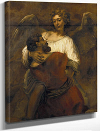 Jacob Wrestling With The Angel By Rembrandt Fine Art Print