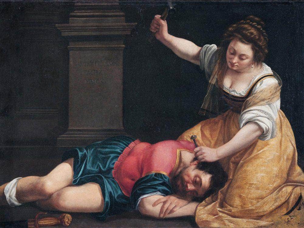 Jael And Sisera 1620 By Artemisia Gentileschi Fine Art Print
