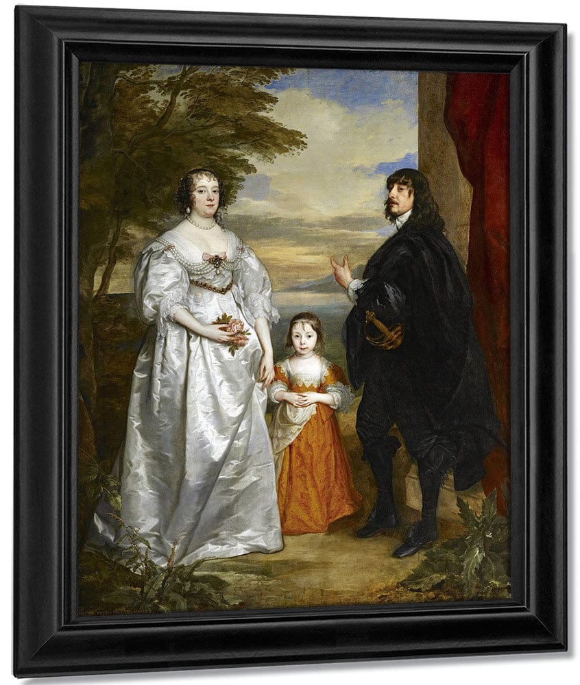 James Seventh Earl Of Derby His Lady And Child By Anthony Van Dyck Fine Art Print