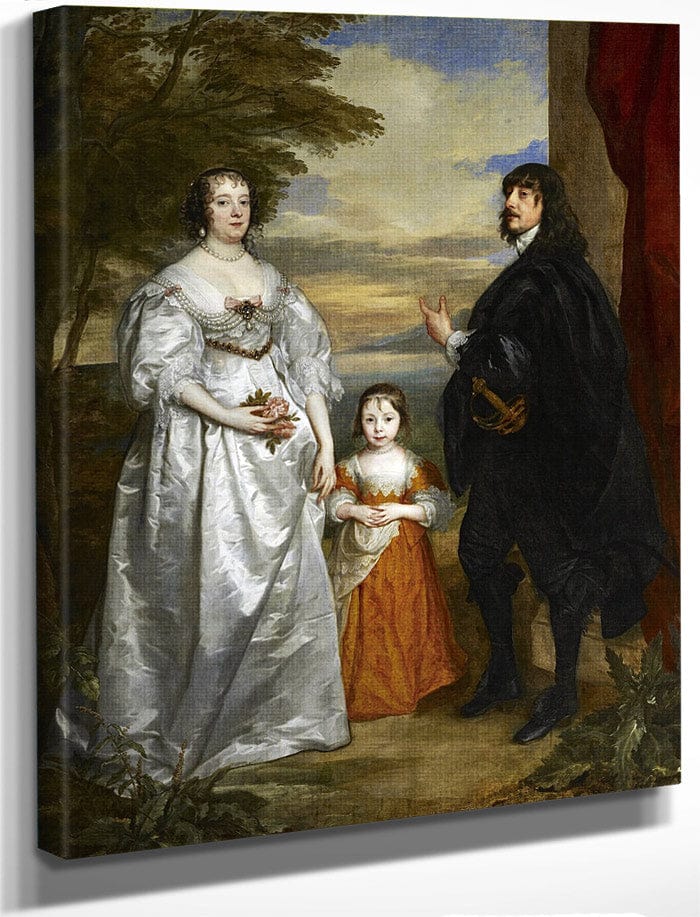 James Seventh Earl Of Derby His Lady And Child By Anthony Van Dyck Fine Art Print