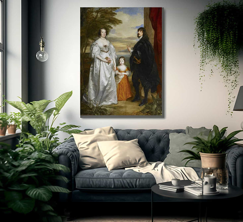 James Seventh Earl Of Derby His Lady And Child By Anthony Van Dyck Fine Art Print