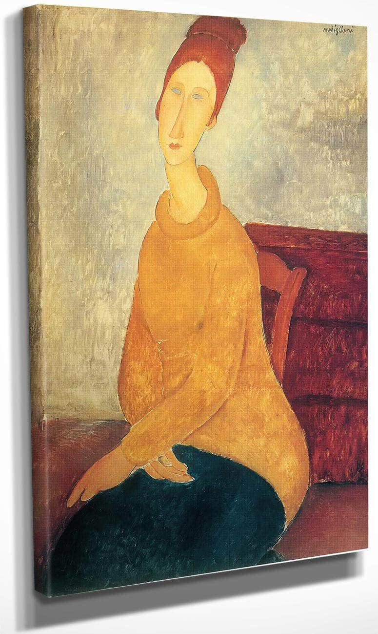 Jeanne Hebuterne In A Yellow Sweater 1918 By Amedeo Modigliani Fine Art Print