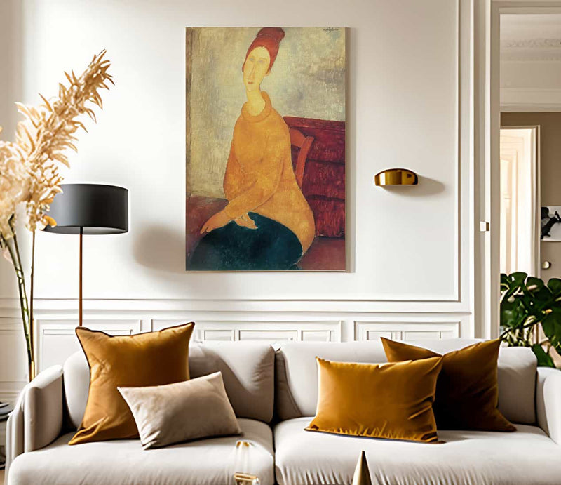 Jeanne Hebuterne In A Yellow Sweater 1918 By Amedeo Modigliani Fine Art Print