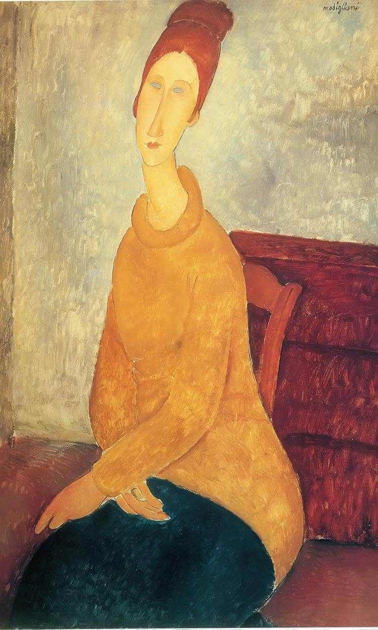 Jeanne Hebuterne In A Yellow Sweater 1918 By Amedeo Modigliani Fine Art Print