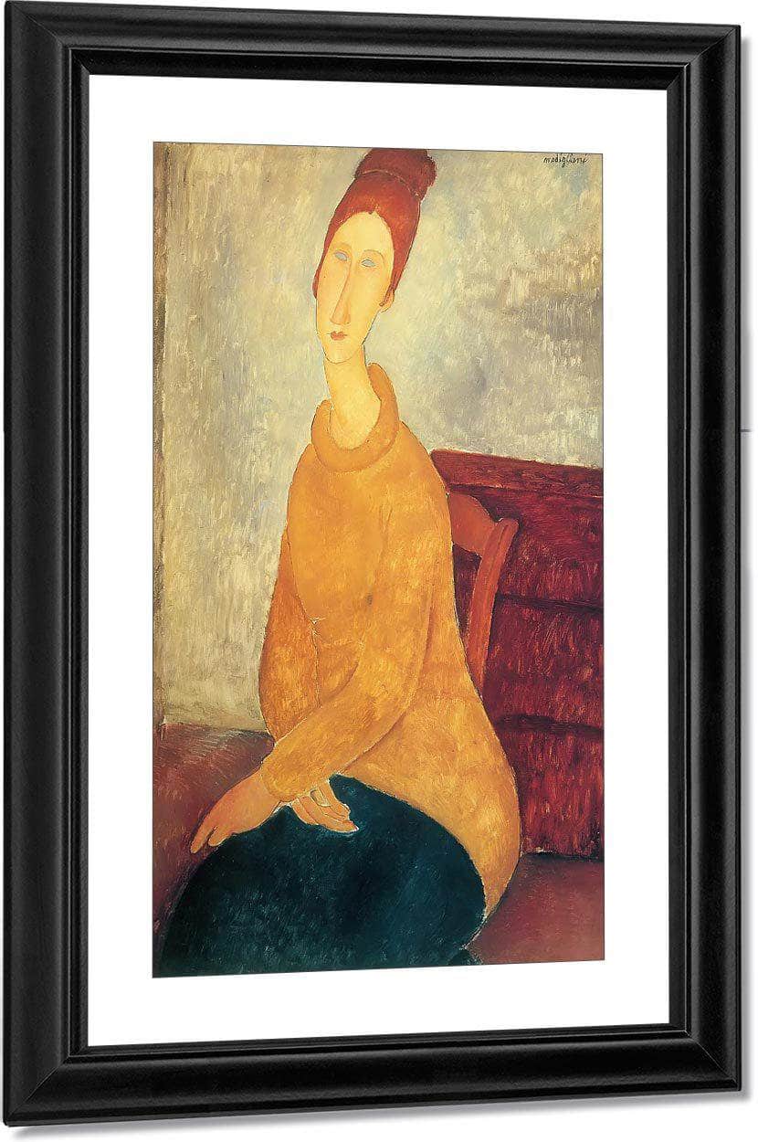 Jeanne Hebuterne In A Yellow Sweater 1918 By Amedeo Modigliani Fine Art Print