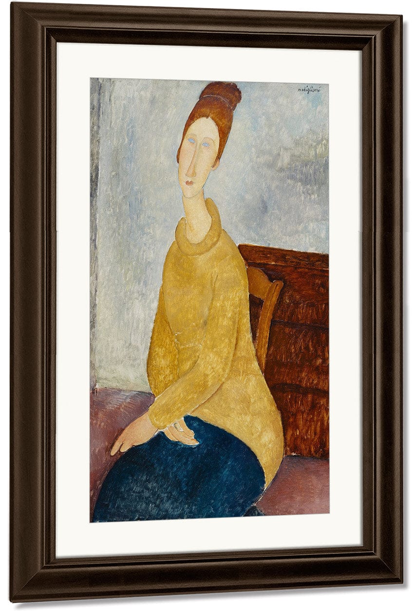 Jeanne Hebuterne With Yellow Sweater (Le Sweater Jaune) By Amedeo Modigliani Fine Art Print
