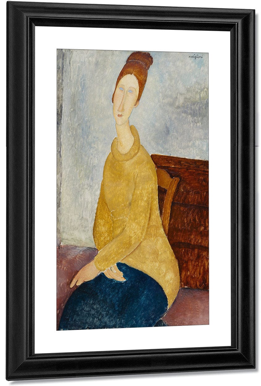 Jeanne Hebuterne With Yellow Sweater (Le Sweater Jaune) By Amedeo Modigliani Fine Art Print