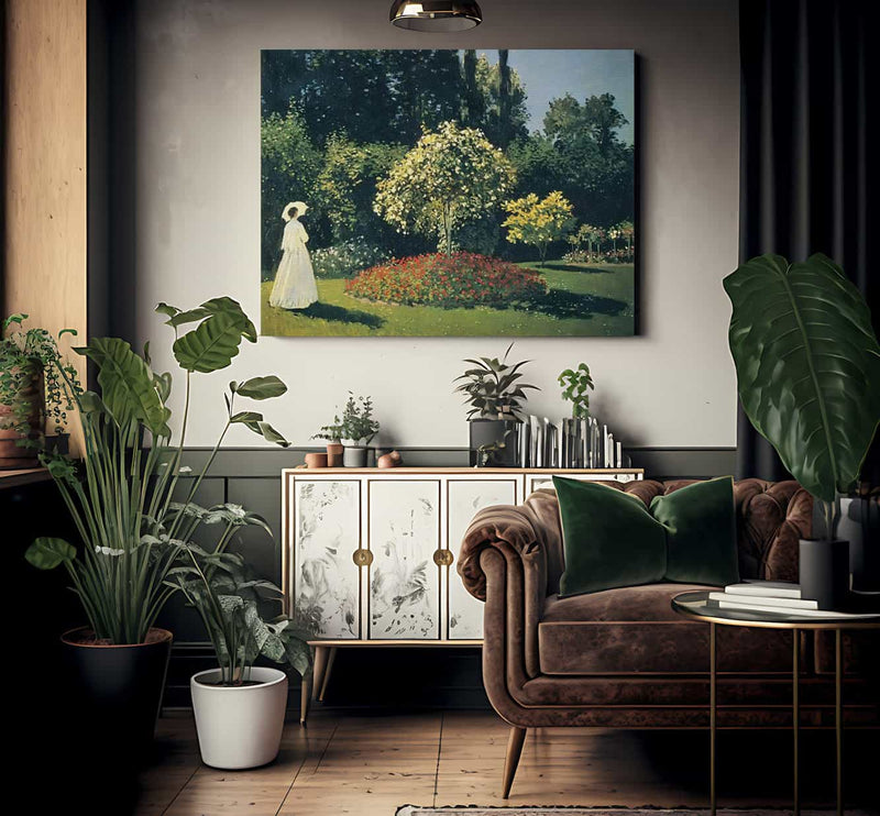 Jeanne Marguerite Lecadre In The Garden At Sainte Adresse By Claude Monet Fine Art Print