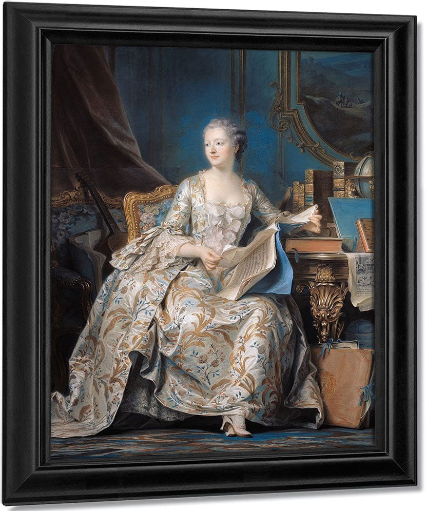 Jeanne Poisson (1721 64) The Marquise De Pompadour By Maurice Quentin De La Tour Fine Art Print