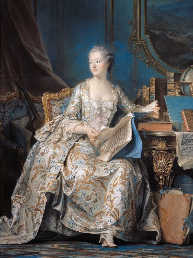 Jeanne Poisson (1721 64) The Marquise De Pompadour By Maurice Quentin De La Tour Fine Art Print