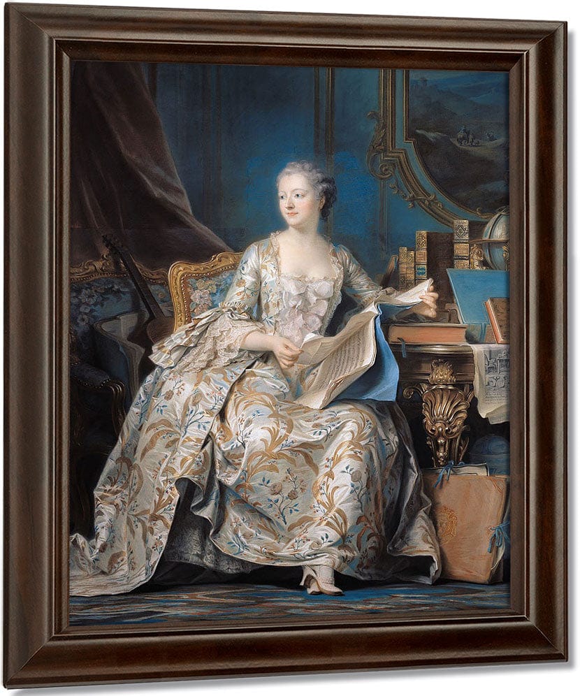 Jeanne Poisson (1721 64) The Marquise De Pompadour By Maurice Quentin De La Tour Fine Art Print