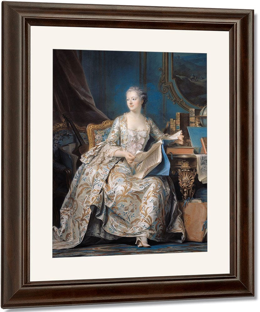 Jeanne Poisson (1721 64) The Marquise De Pompadour By Maurice Quentin De La Tour Fine Art Print