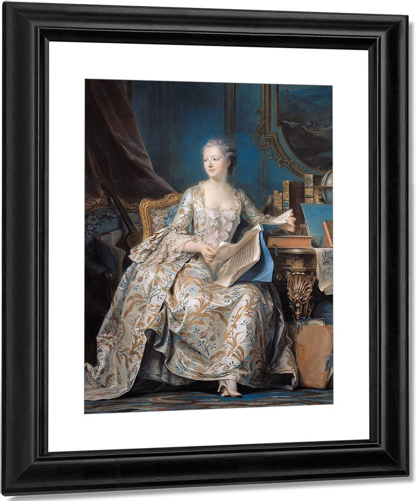 Jeanne Poisson (1721 64) The Marquise De Pompadour By Maurice Quentin De La Tour Fine Art Print