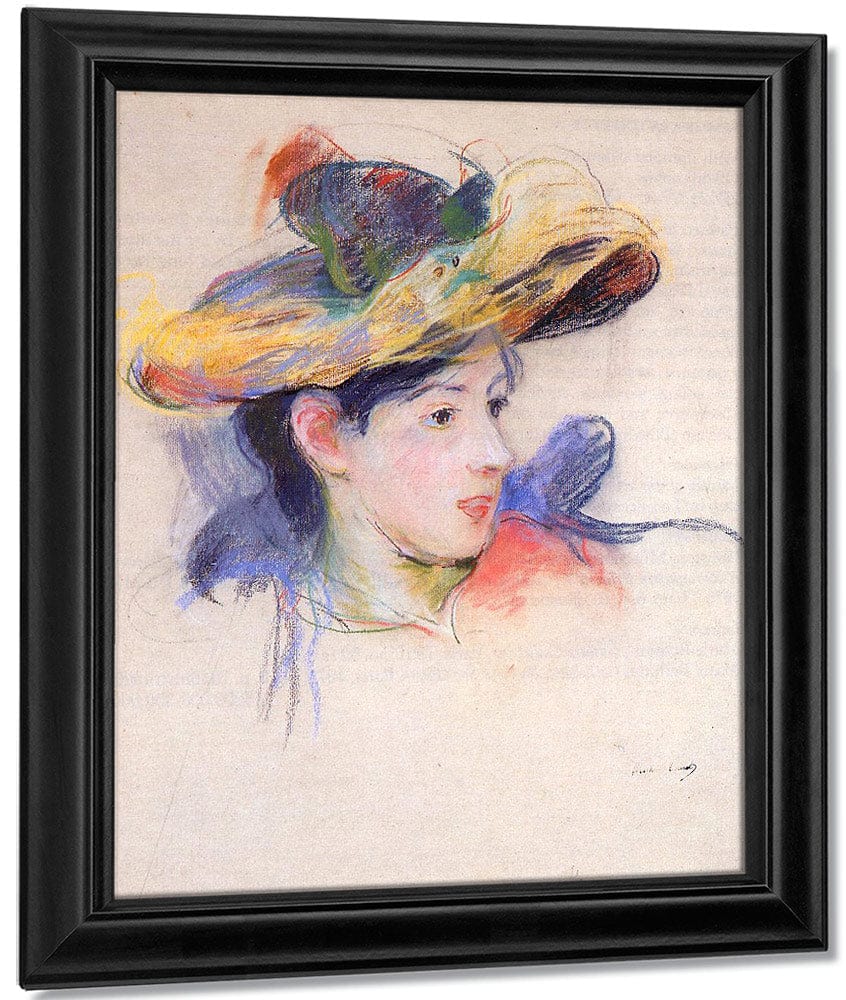 Jeanne Pontillon Wearing A Hat 1893 Pastel By Berthe Morisot Fine Art Print