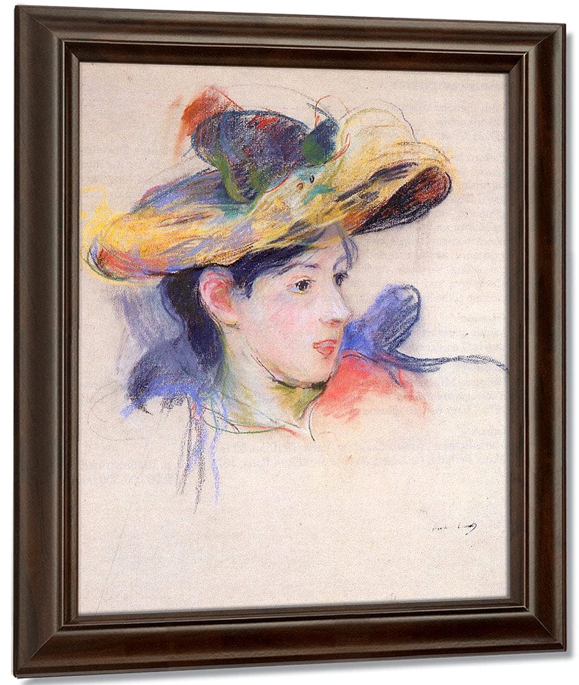 Jeanne Pontillon Wearing A Hat 1893 Pastel By Berthe Morisot Fine Art Print
