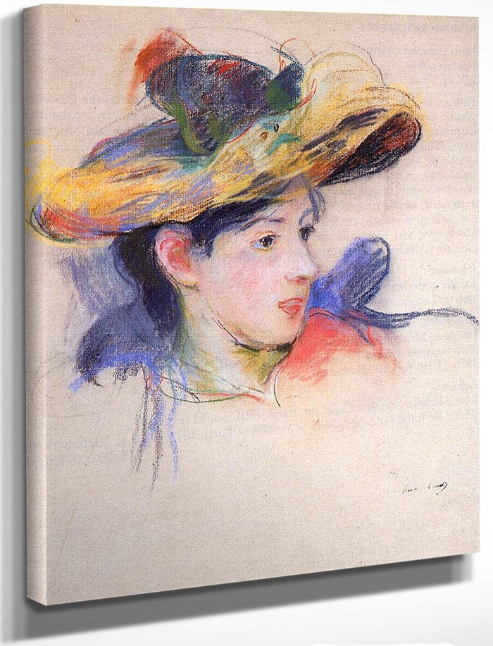 Jeanne Pontillon Wearing A Hat 1893 Pastel By Berthe Morisot Fine Art Print