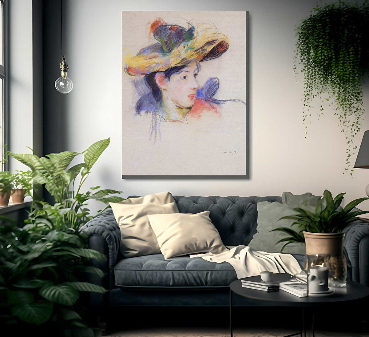 Jeanne Pontillon Wearing A Hat 1893 Pastel By Berthe Morisot Fine Art Print