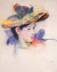 Jeanne Pontillon Wearing A Hat 1893 Pastel By Berthe Morisot Fine Art Print
