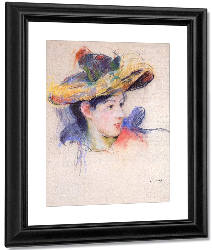 Jeanne Pontillon Wearing A Hat 1893 Pastel By Berthe Morisot Fine Art Print