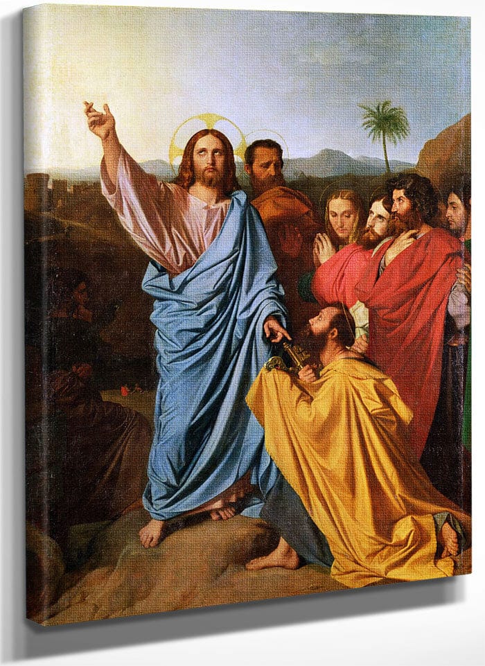 Jesus Returning The Keys To St. Peter By Jean Auguste Dominique Ingres Fine Art Print