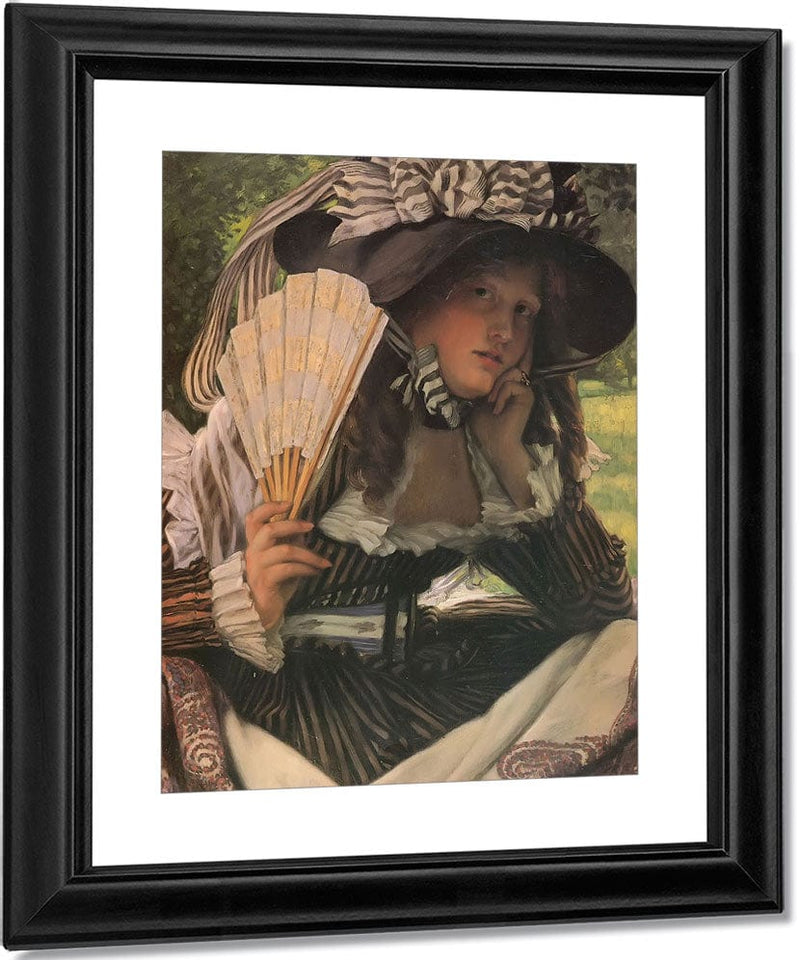 Jeune Femme A L'eventail By James Tissot Fine Art Print