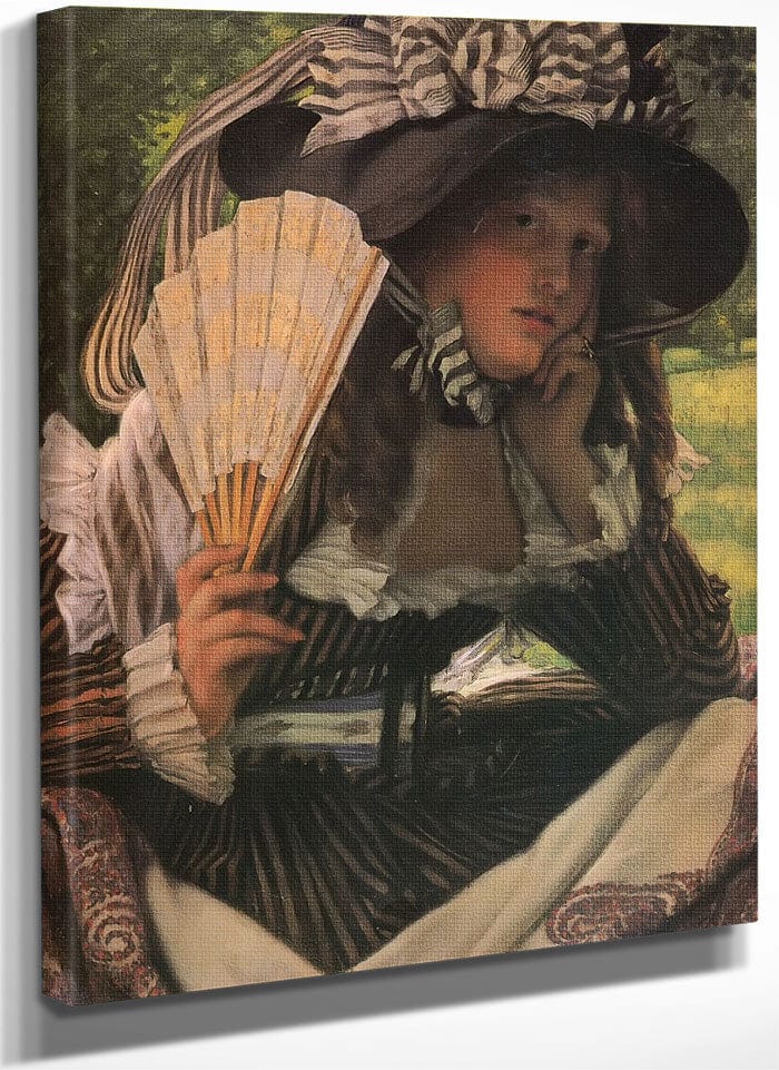 Jeune Femme A L'eventail By James Tissot Fine Art Print