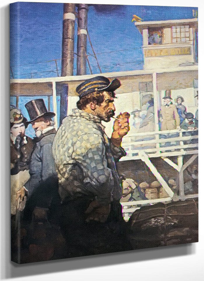 Jim Bludsoe Of The Prairie Belle By NC Wyeth Fine Art Print