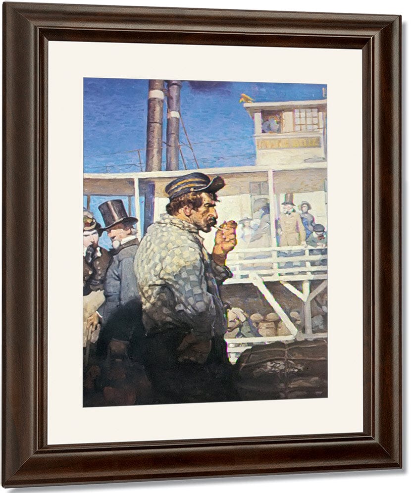 Jim Bludsoe Of The Prairie Belle By NC Wyeth Fine Art Print