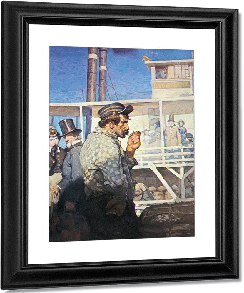 Jim Bludsoe Of The Prairie Belle By NC Wyeth Fine Art Print