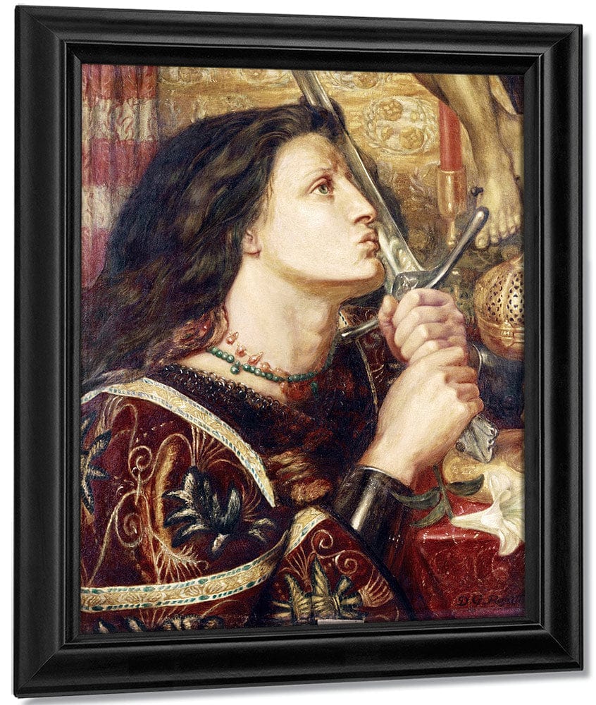 Joan Of Arc Kissing The Sword Of Deliverance By Dante Gabriel Rossetti Fine Art Print