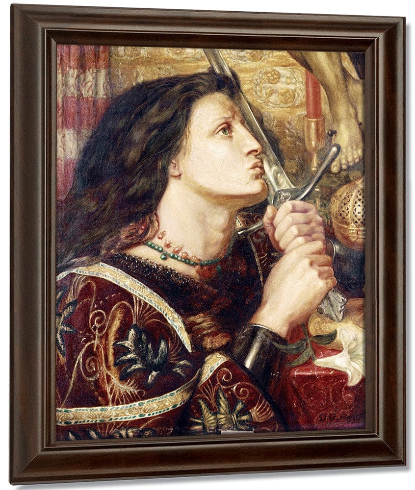 Joan Of Arc Kissing The Sword Of Deliverance By Dante Gabriel Rossetti Fine Art Print