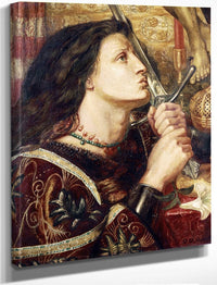 Joan Of Arc Kissing The Sword Of Deliverance By Dante Gabriel Rossetti Fine Art Print