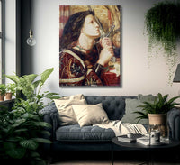 Joan Of Arc Kissing The Sword Of Deliverance By Dante Gabriel Rossetti Fine Art Print