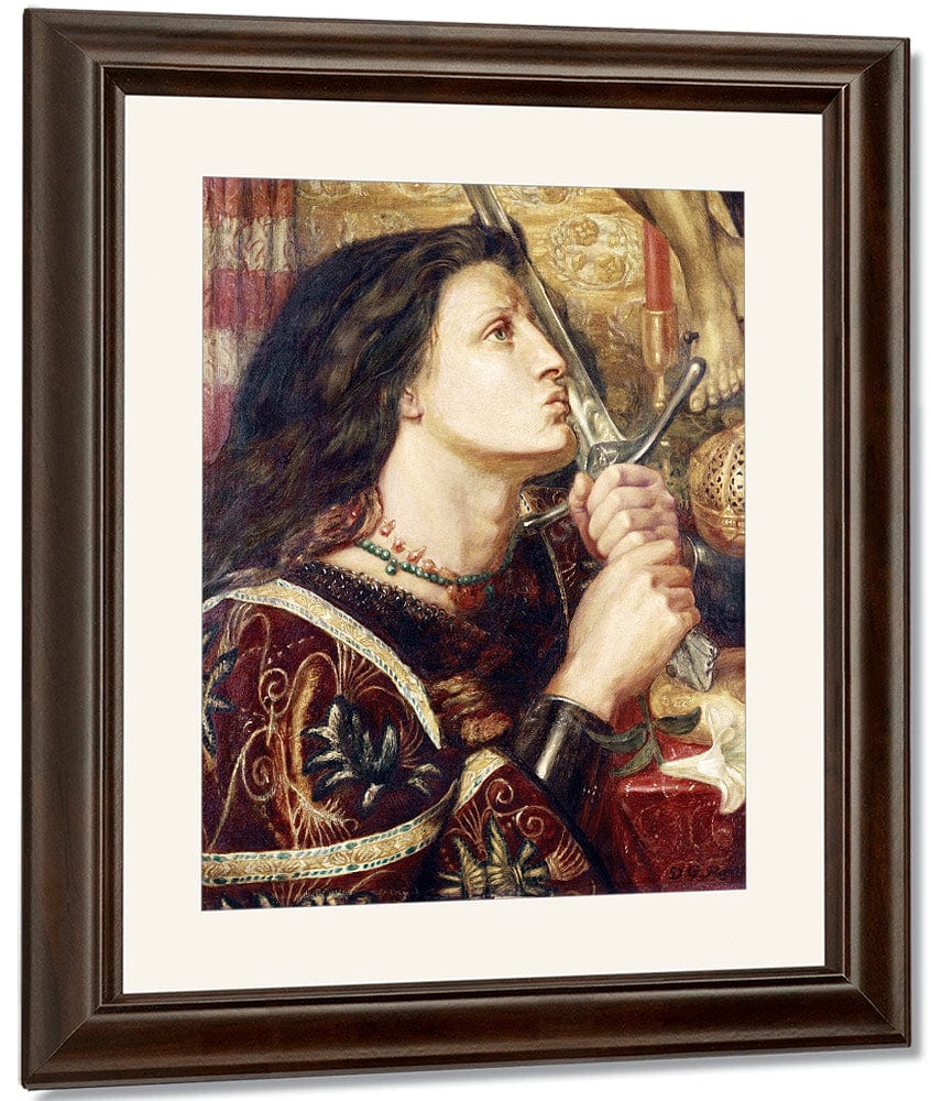 Joan Of Arc Kissing The Sword Of Deliverance By Dante Gabriel Rossetti Fine Art Print