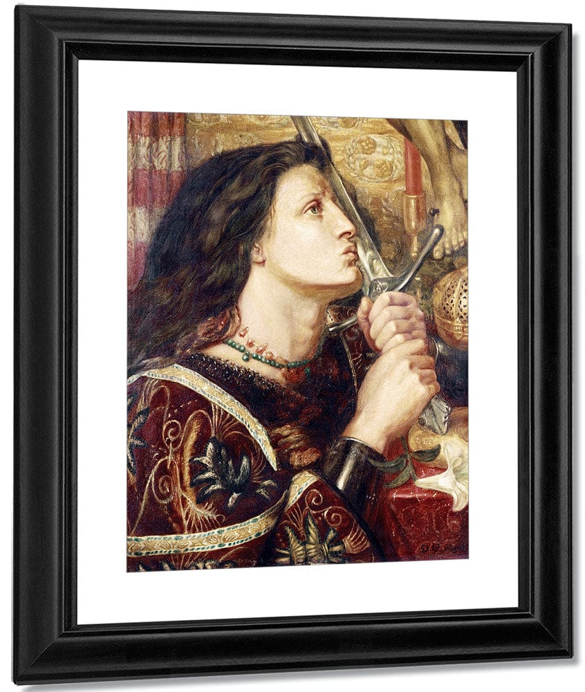 Joan Of Arc Kissing The Sword Of Deliverance By Dante Gabriel Rossetti Fine Art Print