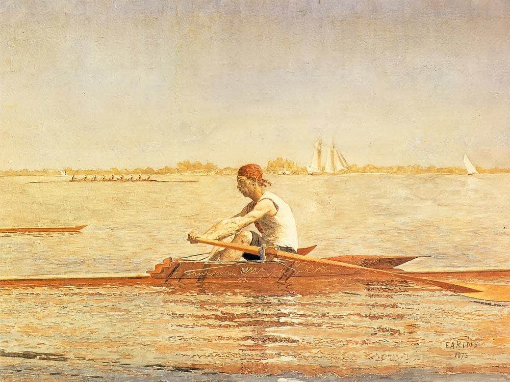 John Biglin In A Single Scull 2 By Thomas Eakins Fine Art Print