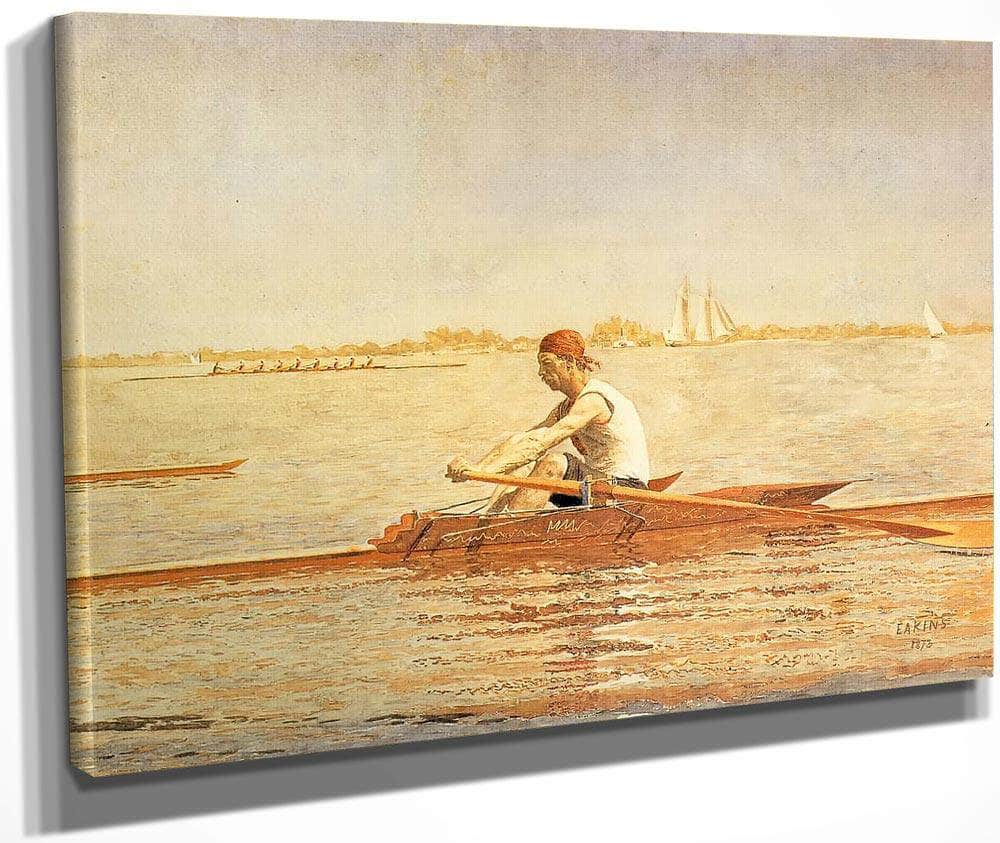 John Biglin In A Single Scull 2 By Thomas Eakins Fine Art Print