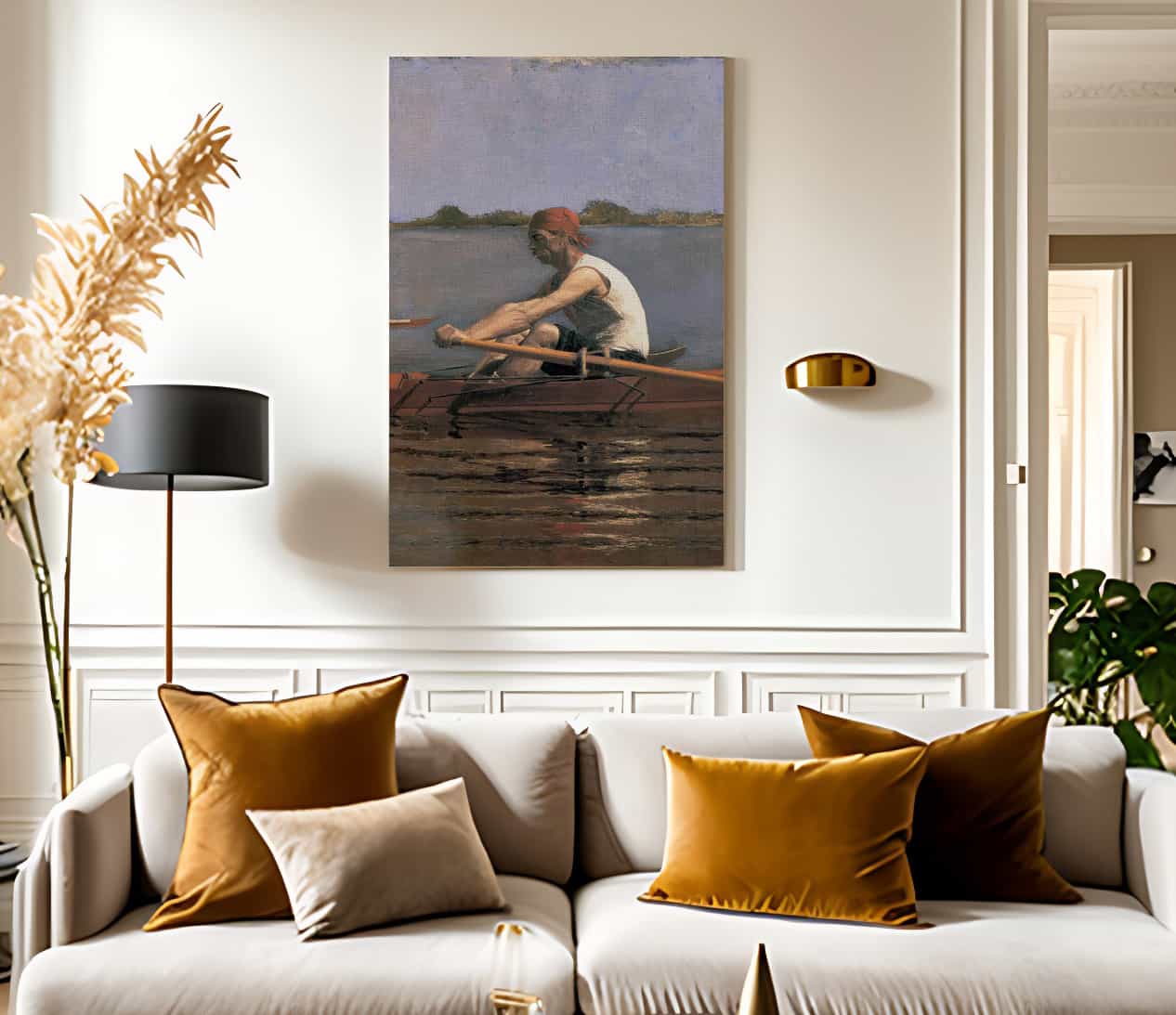 John Biglin In A Single Scull By Thomas Eakins Fine Art Print