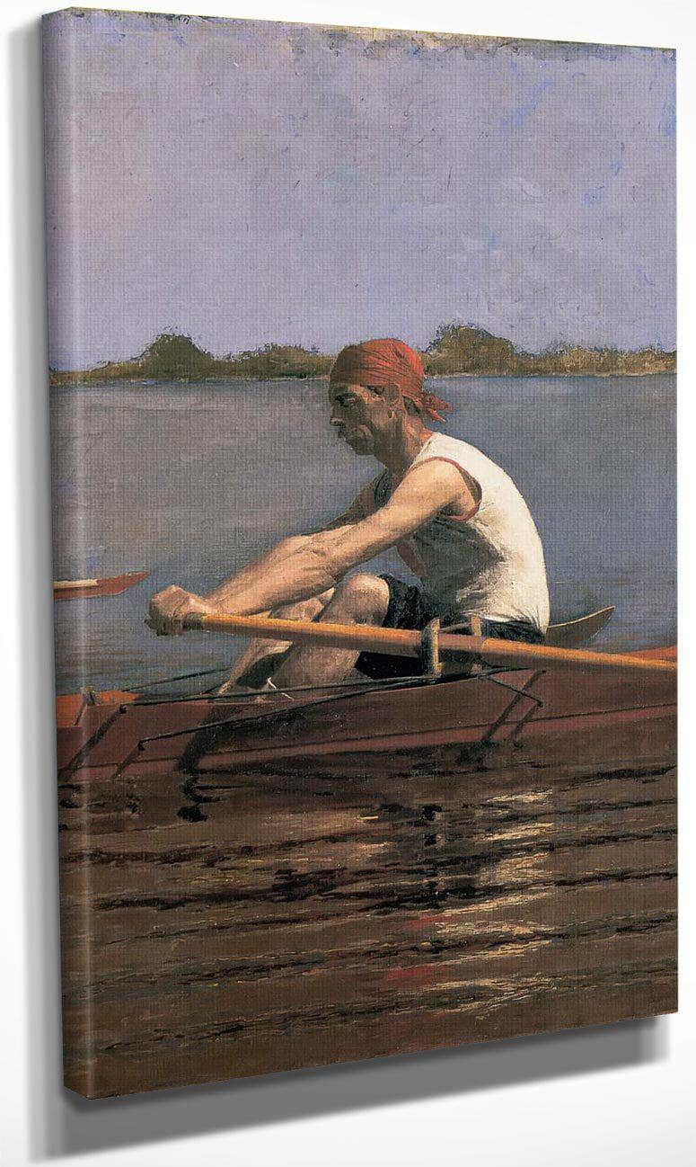 John Biglin In A Single Scull By Thomas Eakins Fine Art Print