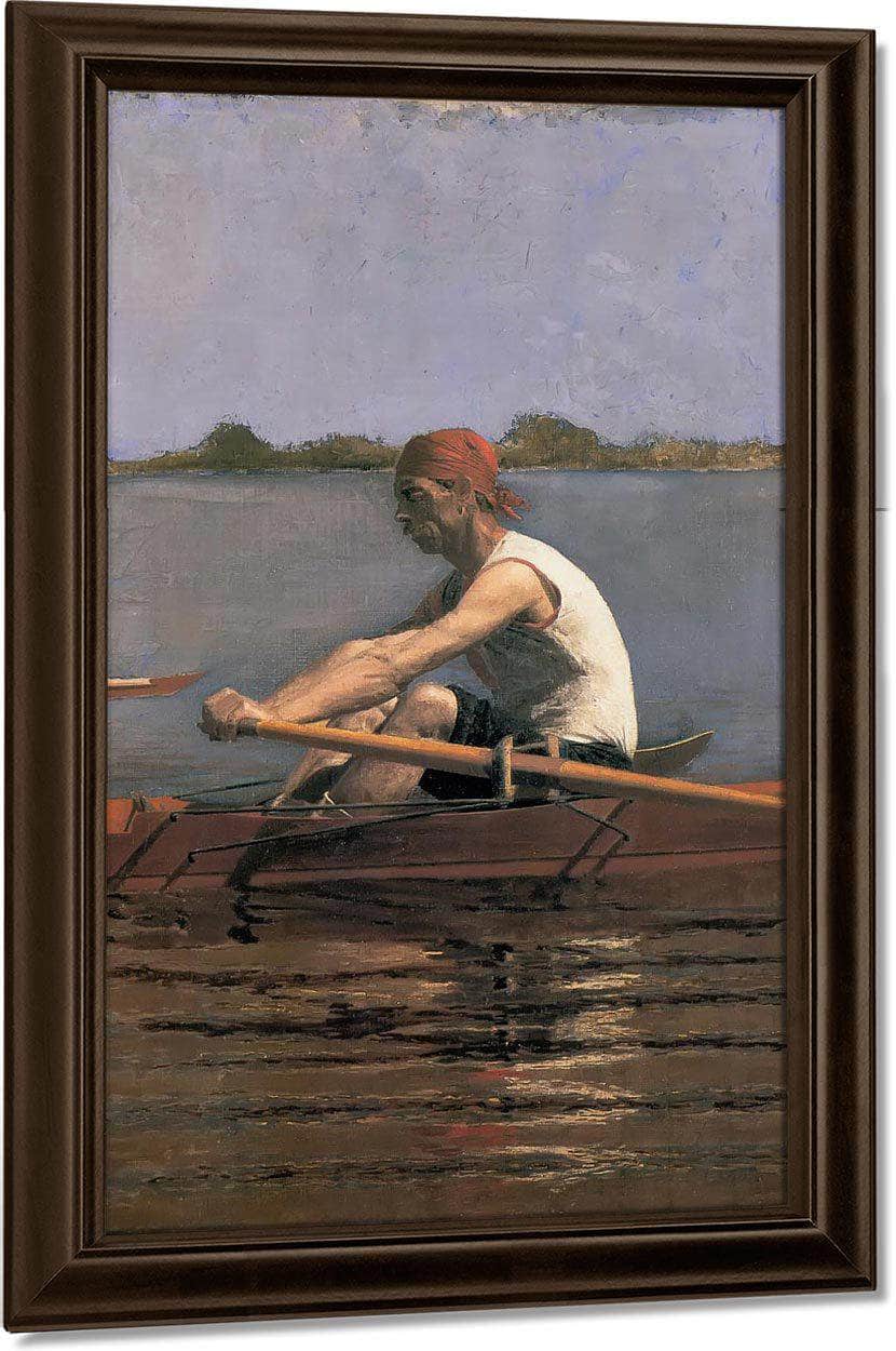 John Biglin In A Single Scull By Thomas Eakins Fine Art Print