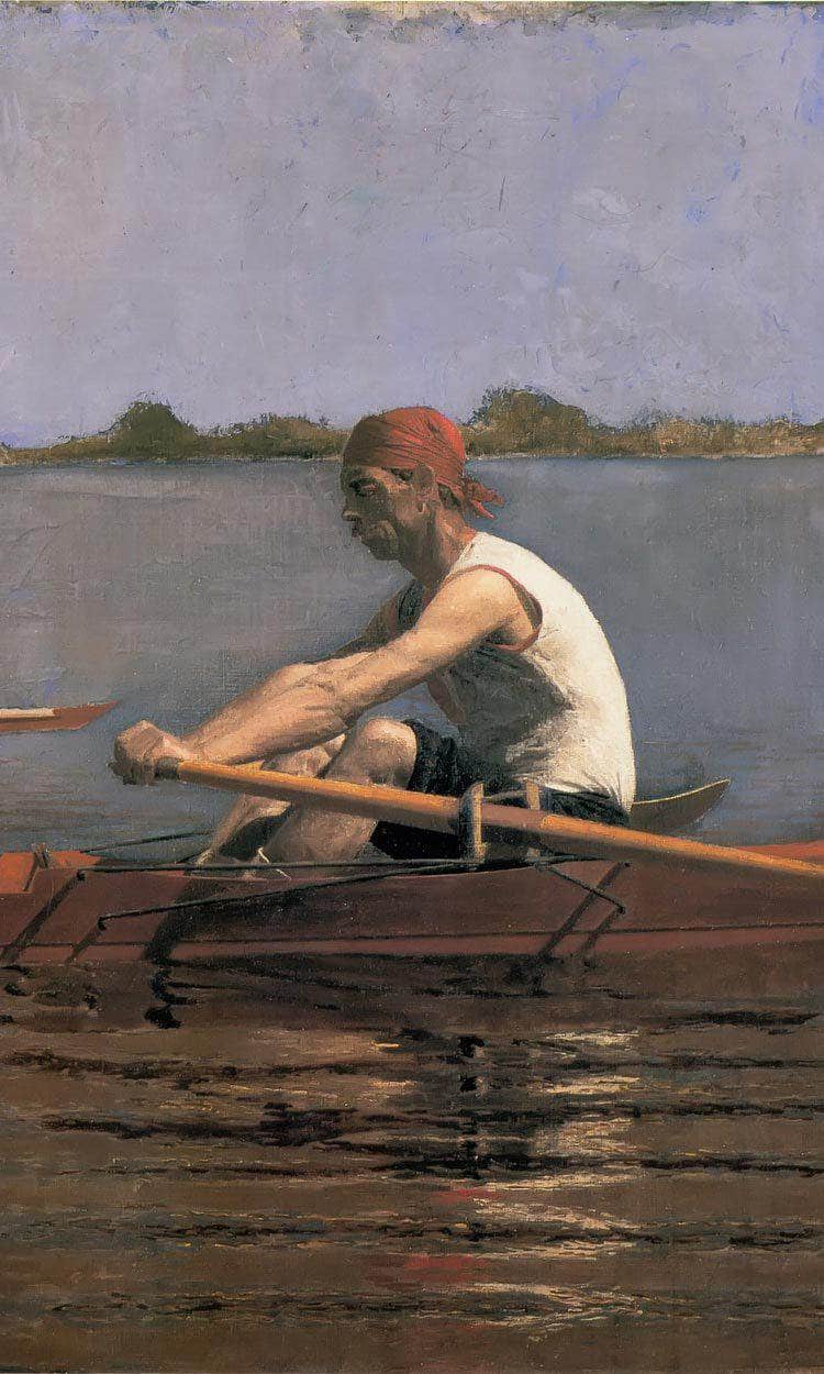 John Biglin In A Single Scull By Thomas Eakins Fine Art Print